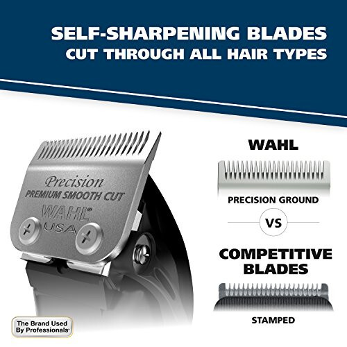 Wahl USA Self Cut Kompakt Şarjlı Kablolu Kuaför Makinesi, Ayarlanabilir İnceltme Kolu ve Kişisel Bakım için 12 Saç Makinesi Kılıfı – Model 79467 - 6