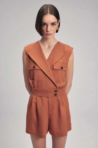 Waist Buttoned Vest - 1