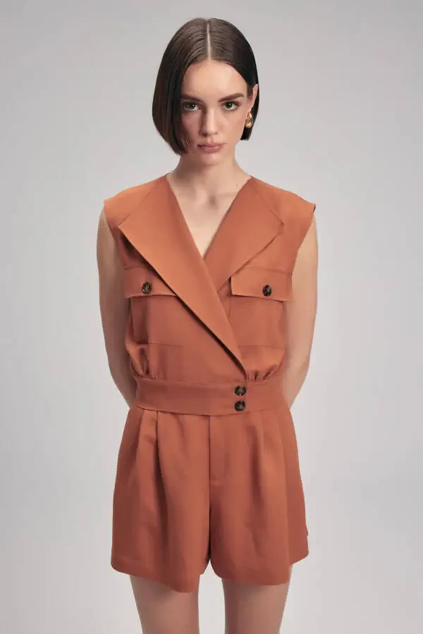 Waist Buttoned Vest - 1