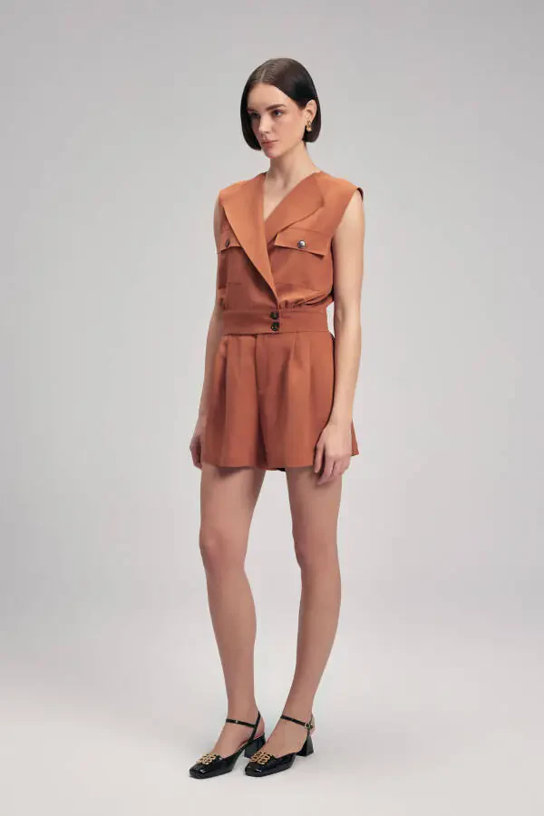 Waist Buttoned Vest - 2