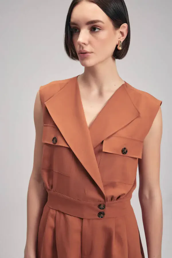 Waist Buttoned Vest - 3