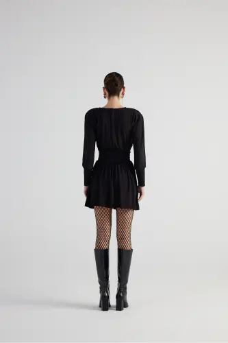 Waist Corset Look Padded Mini Jade Dress Black - 5