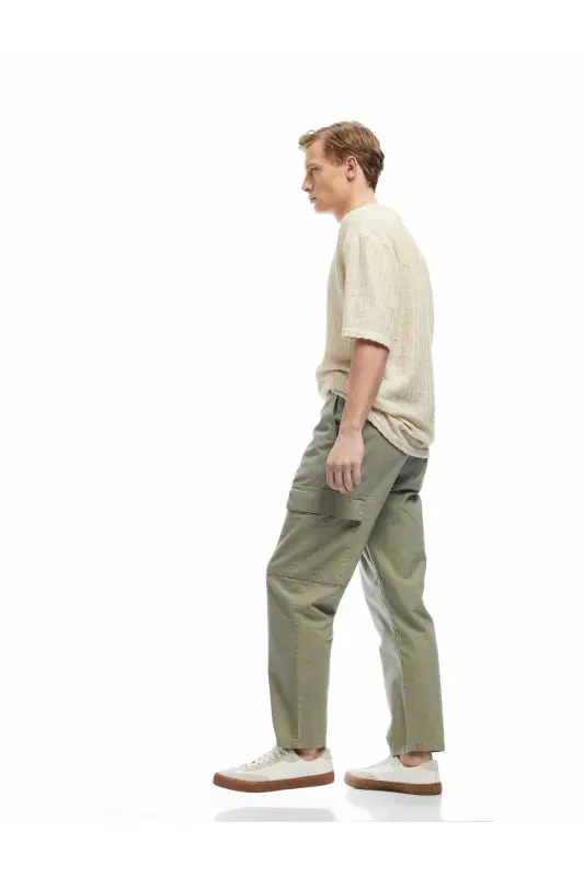 Waist Tie Pocket Detailed Linen Cotton Blend Ka - 2