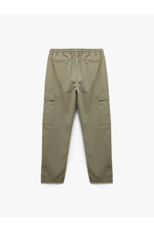 Waist Tie Pocket Detailed Linen Cotton Blend Ka - 4