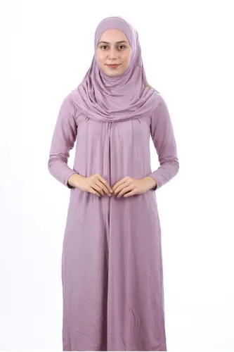 Waiter Boy 12-15 Years Old Rosewater Self-Hijab One-Piece Women's Prayer Dress-Rosewater - 1