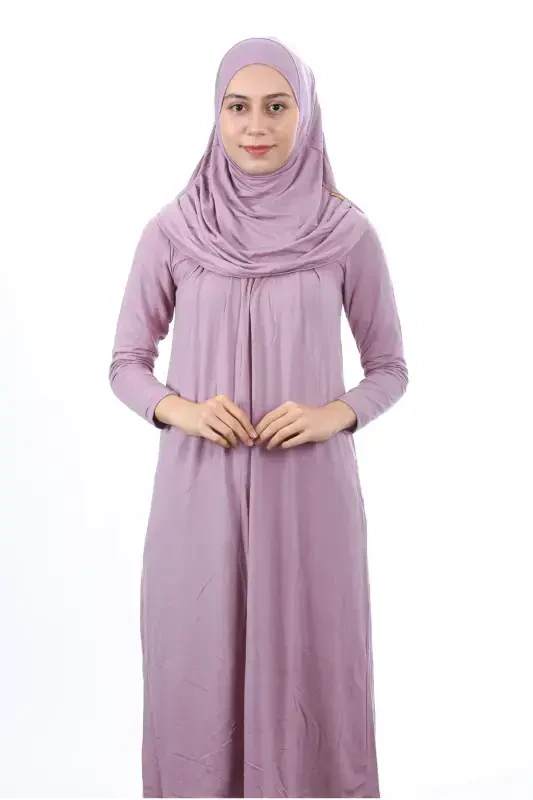 Waiter Boy 12-15 Years Old Rosewater Self-Hijab One-Piece Women's Prayer Dress-Rosewater - IHVAN ONLINE