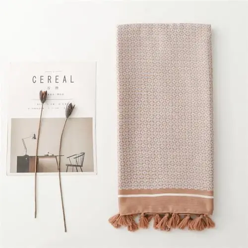 WaJuemy Travel Boho Scarf for Women Casual Lightweight PasModazoneina Scarves Fashion Multicolor Shawl Wraps with Fringed Beads - 4