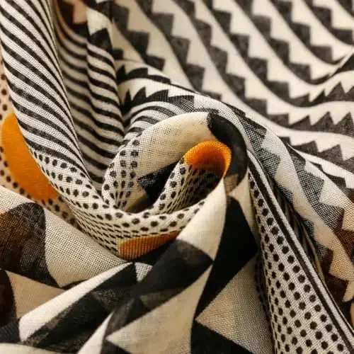 WaJuemy Travel Boho Scarf for Women Casual Lightweight PasModazoneina Scarves Fashion Multicolor Shawl Wraps with Fringed Beads - 5