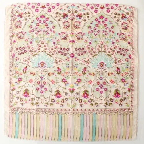 WaJuemy Travel Boho Scarf for Women Casual Lightweight PasModazoneina Scarves Fashion Multicolor Shawl Wraps with Fringed Beads - 5