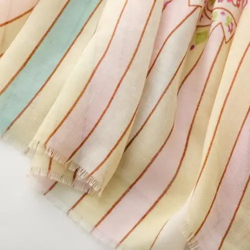 WaJuemy Travel Boho Scarf for Women Casual Lightweight PasModazoneina Scarves Fashion Multicolor Shawl Wraps with Fringed Beads - 6