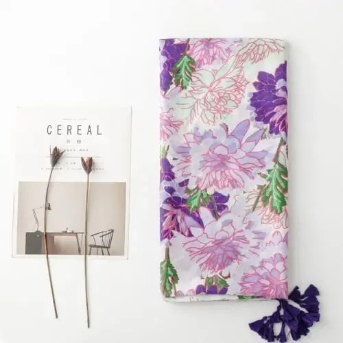 WaJuemy Travel Boho Scarf for Women Casual Lightweight PasModazoneina Scarves Fashion Multicolor Shawl Wraps with Fringed Beads - WAJUEMY (1)