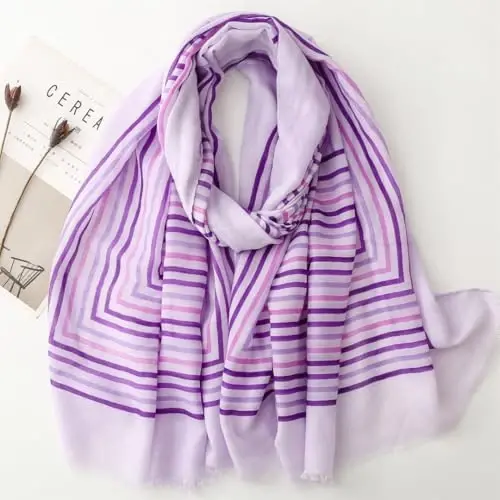 WaJuemy Seyahat Boho Eşarp Kadınlar için Günlük Hafif PasModazoneina Eşarplar Moda Çok Renkli Şal Saçaklı Boncuklu Sarar - 2