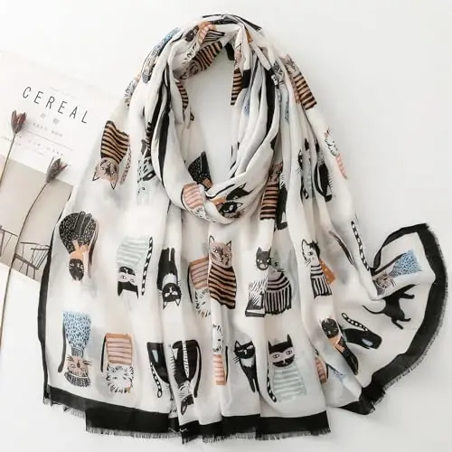 WaJuemy Travel Boho Scarf for Women Casual Lightweight PasModazoneina Scarves Fashion Multicolor Shawl Wraps with Fringed Beads - WAJUEMY (1)