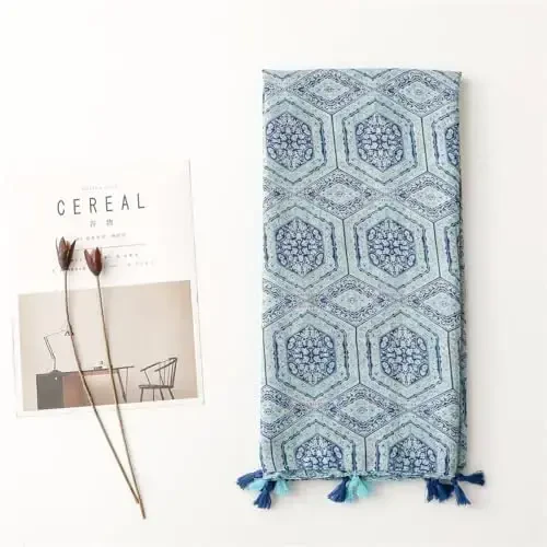 WaJuemy Travel Boho Scarf for Women Casual Lightweight PasModazoneina Scarves Fashion Multicolor Shawl Wraps with Fringed Beads - 4