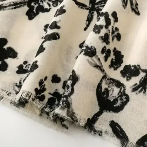 WaJuemy Travel Boho Scarf for Women Casual Lightweight PasModazoneina Scarves Fashion Multicolor Shawl Wraps with Fringed Beads - 6