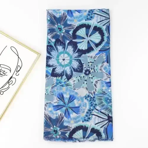 WaJuemy Travel Boho Scarf for Women Casual Lightweight PasModazoneina Scarves Fashion Multicolor Shawl Wraps with Fringed Beads - 2