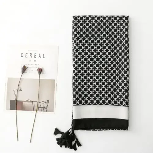 WaJuemy Travel Boho Scarf for Women Casual Lightweight PasModazoneina Scarves Fashion Multicolor Shawl Wraps with Fringed Beads - 2