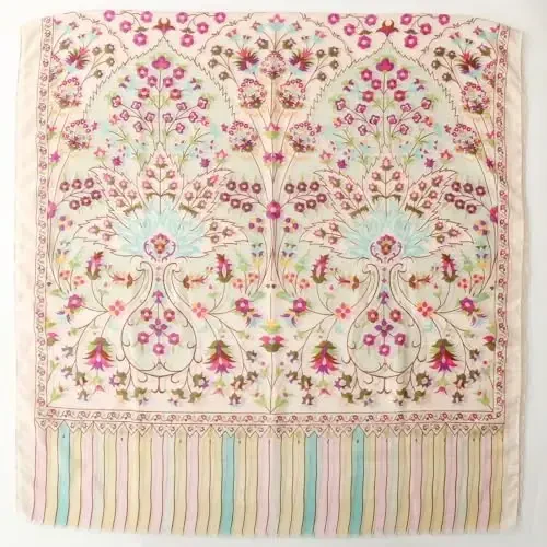 WaJuemy Travel Boho Scarf for Women Casual Lightweight PasModazoneina Scarves Fashion Multicolor Shawl Wraps with Fringed Beads - 5