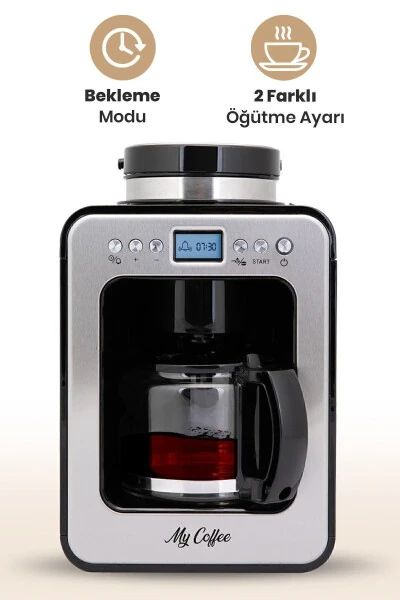 Wake Up Dijital Zaman Ayarlı 2 in 1 Öğütücülü Filtre Kahve Makinesi - Modazone (1)