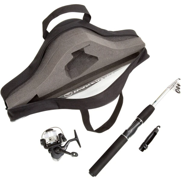 wakeman ultra series telescopic spinning rod and reel combo, black - 3