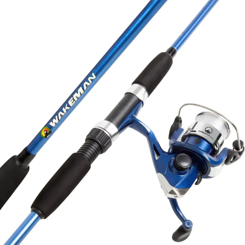 Wakeman Swarm Series Fishing Spinning Rod and Reel Combo (Blue)-BLUEMETALLIC - WAKEMAN