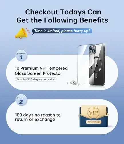 Waldeng чехол для iPhone 15 со встроенной защитой объектива камеры, [совместим с MagSafe] [оригинальный внешний вид iPhone], кристально чистый стильный чехол для iPhone 15 6,1 дюйма, черный титан - 2