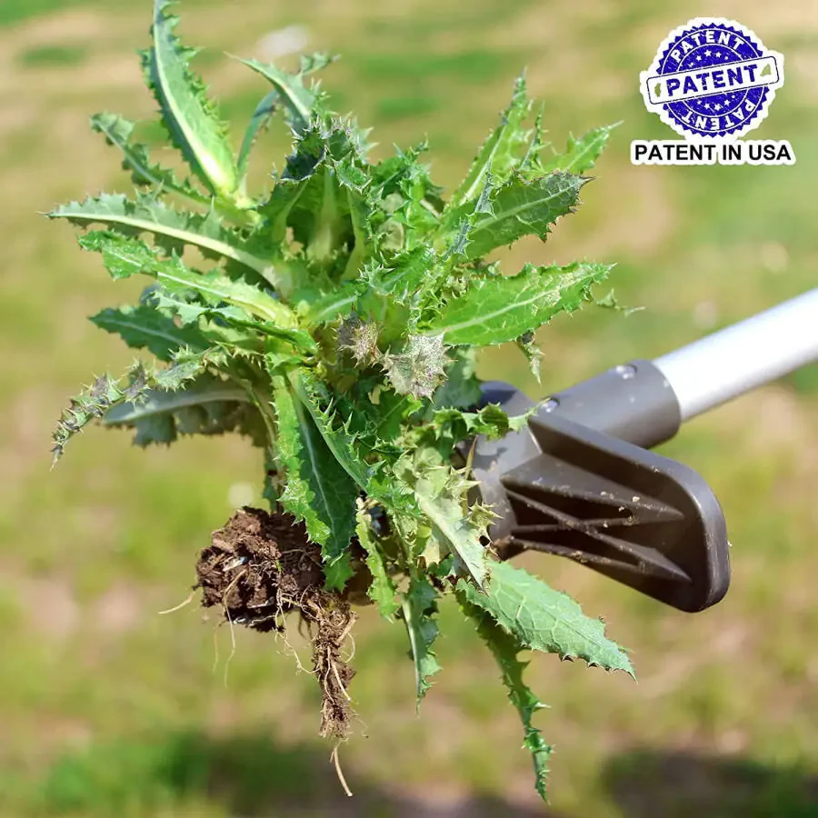 Walensee Upgraded Weed Puller, Stand Up Weeder Hand Tool, Long Handle Garden Weeding Tool with 5 Claws, Hound Weed Puller for Dandelion, Standup Weed Root Pulling Tool and Picker, Grabber (1 Pack) - 2