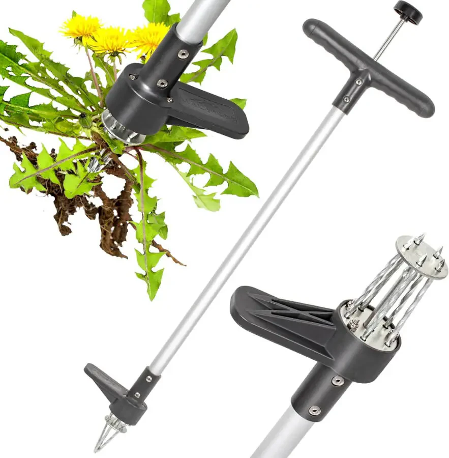 Walensee Upgraded Weed Puller, Stand Up Weeder Hand Tool, Long Handle Garden Weeding Tool with 5 Claws, Hound Weed Puller for Dandelion, Standup Weed Root Pulling Tool and Picker, Grabber (1 Pack) - 4