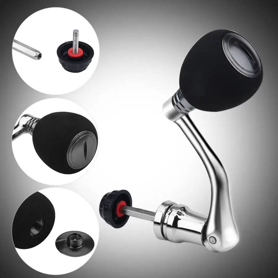 WALFRONT Reel Replacement Power Handle Metal Rocker Arm Grip for Spinning Fishing Reel, Reel Accessory, Reel Replacement Handle - 6
