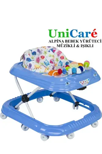 Walker Baby Walker Spider Musical Light-Up Toy Baby Walker 3-Level First Step Friend-BLUE - 1