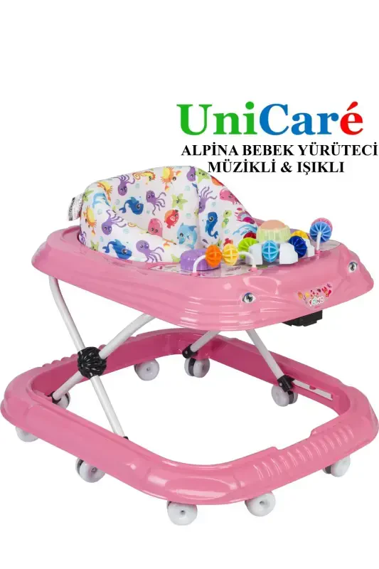 Walker Baby Walker Spider Musical Light-Up Toy Baby Walker 3-Stage First Step Friend-PINK - 1