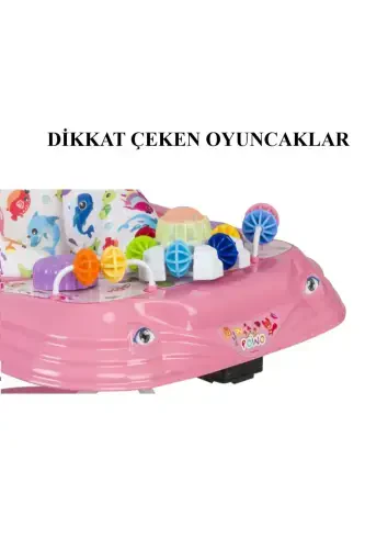 Walker Baby Walker Spider Musical Light-Up Toy Baby Walker 3-Stage First Step Friend-PINK - Modazone (1)