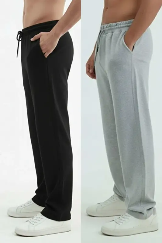 Walker Baggy 2 li Oversize Eshofman Alti Bol Pacha 2 Iplik Orta Kalinlikda Uzun (ORIJINAL QALIP)-Qora - 2