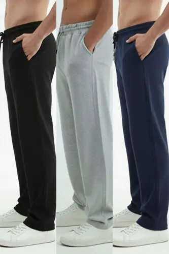 Walker Baggy 3'lü Oversize Спортивные Штаны Широкие 2 Нити Средней Толщины Длинные (ОРИГИНАЛЬНЫЙ ФАСОН)-ЧерныйСерыйСиний - 7