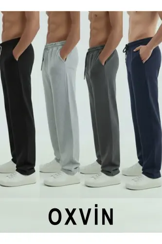 Walker Baggy 4'lü Oversize Eşofman Altı Bol Paça 2 Iplik Orta Kalınlıkta Uzun (ORİJİNAL KALIP)-SiyahGriLacivertFüme - 5