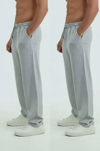 Walker Baggy 4'lü Set ( 2 SİYAH - 2 GRİ ) Oversize Eşofman Altı Bol Paça 2iplik Uzun Orta Kalınlıkta-Çok Renkli - 5