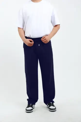 Walker Baggy Oversize Спортивные Штаны Широкие Штаны 2 Нитки Средней Толщины Длинные (ОРИГИНАЛЬНАЯ ПОСАДКА)-Темно-синий - 4