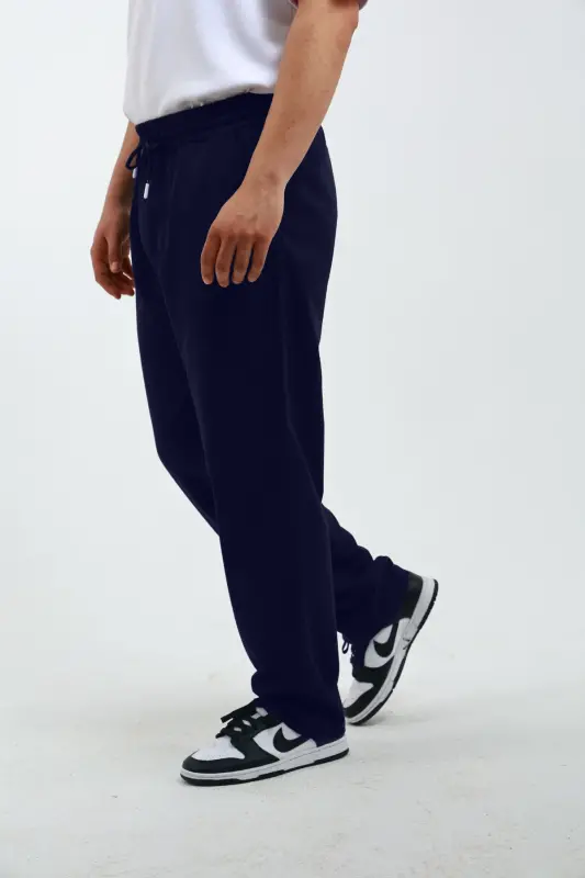 Walker Baggy Oversize Спортивные Штаны Широкие Штаны 2 Нитки Средней Толщины Длинные (ОРИГИНАЛЬНАЯ ПОСАДКА)-Темно-синий - 6