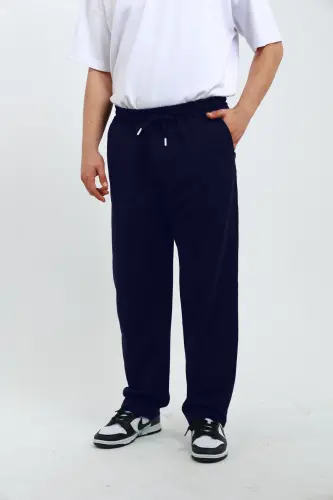 Walker Baggy Oversize Sweatpants Wide Leg 2 Thread Medium Thickness Long (ORIGINAL MOLD)-Navy Blue 