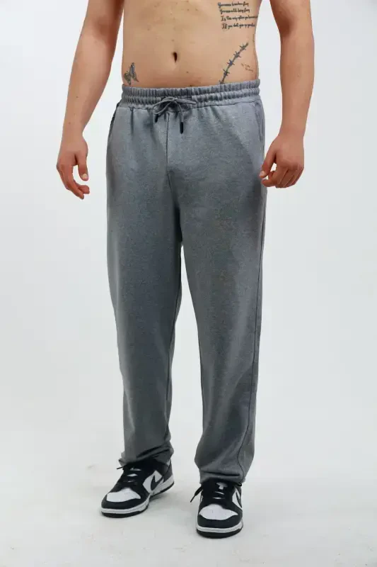 Walker Baggy Oversize Sweatpants Wide Leg 2 Thread Medium Thickness Long (ORIGINAL MOLD)-Smoked - 1