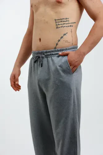Walker Baggy Oversize Sweatpants Wide Leg 2 Thread Medium Thickness Long (ORIGINAL MOLD)-Smoked - OXVİN (1)