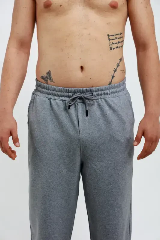 Walker Baggy Oversize Sweatpants Wide Leg 2 Thread Medium Thickness Long (ORIGINAL MOLD)-Smoked - 7