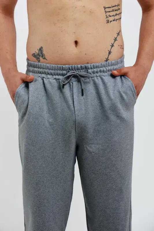 Walker Baggy Oversize Sweatpants Wide Leg 2 Thread Medium Thickness Long (ORIGINAL MOLD)-Smoked - 8