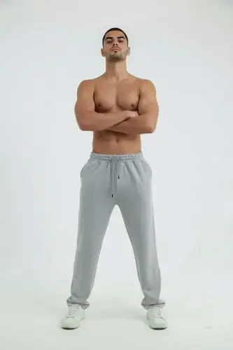 Walker Baggy Oversize Bol Paça 2 Iplik Orta Kalınlıkta Uzun Eşofman Altı (ORİJİNAL KALIP)-Gri - 7