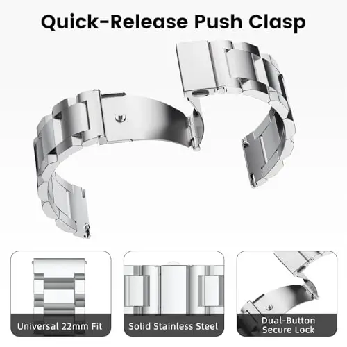 WalkerFit 22mm Smart Watch Band, for CARBINOX Blaze/Edge/Vortex, Compatible with AMAZTIM M2/T3/M3 Ultra/M3/T2/M3E, Sports Straps Replacement Bands, Adjustable Wristband, Men Smartwatch Band, 2 Packs - 5