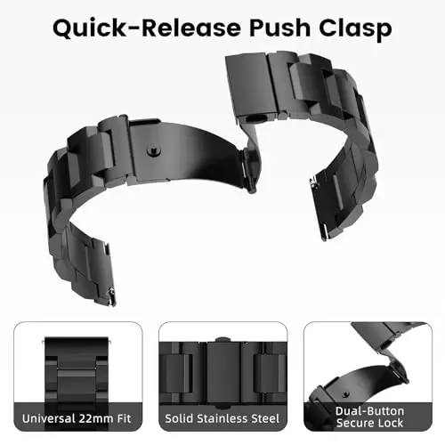 WalkerFit 22mm Smart Watch Band, for CARBINOX Blaze/Edge/Vortex, Compatible with AMAZTIM M2/T3/M3 Ultra/M3/T2/M3E, Sports Straps Replacement Bands, Adjustable Wristband, Men Smartwatch Band, 2 Packs - 5