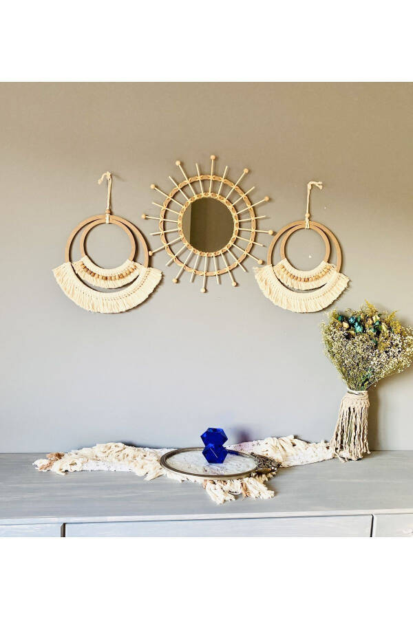 Wall Art Boho Macrame Wall Decor 3 Piece Set - 2