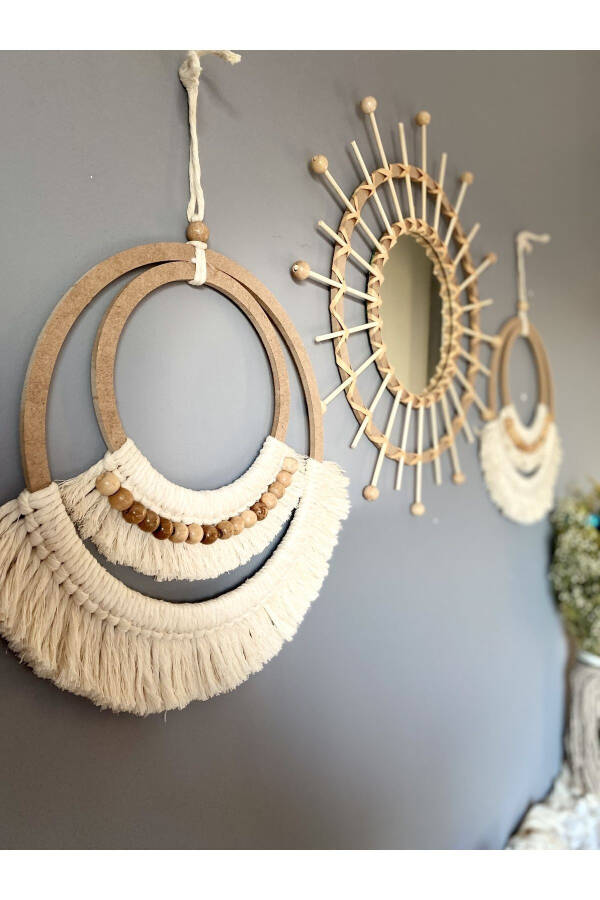 Wall Art Boho Macrame Wall Decor 3 Piece Set - 4