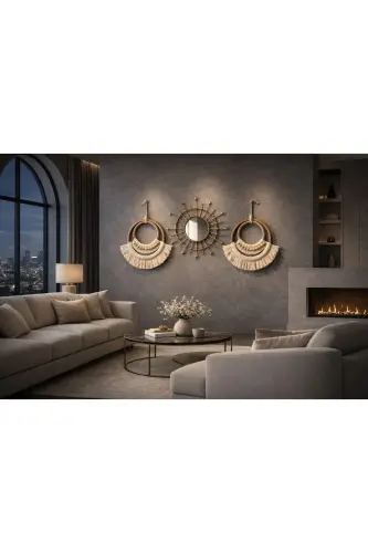 Wall Art Boho Macrame Wall Decor 3 Piece Set - 1