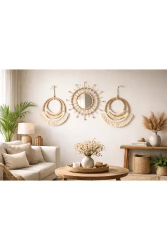 Wall Art Boho Macrame Wall Decor 3 Piece Set - KATTUNA (1)
